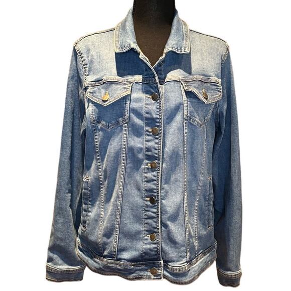 Women's Well Worn Brand Jean Jacket, Long Sleeve Blue, Size Large, EUC - Picture 1 of 3